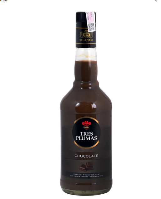 LICOR DE CHOCOLATE TRES PLUMAS 700CC