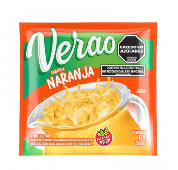 JUGO EN POLVO VERAO NARANJA 7GRS