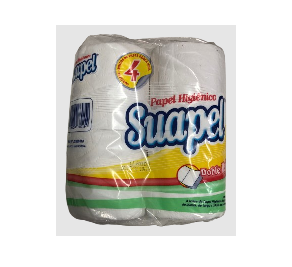 PAPEL HIGIENICO SUAPEL DOBLE HOJA X4