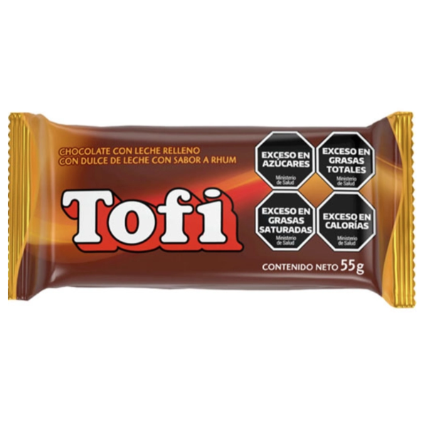 CHOCOLATE NEGRO TOFI CON DULCE DE LECHE 55 GR