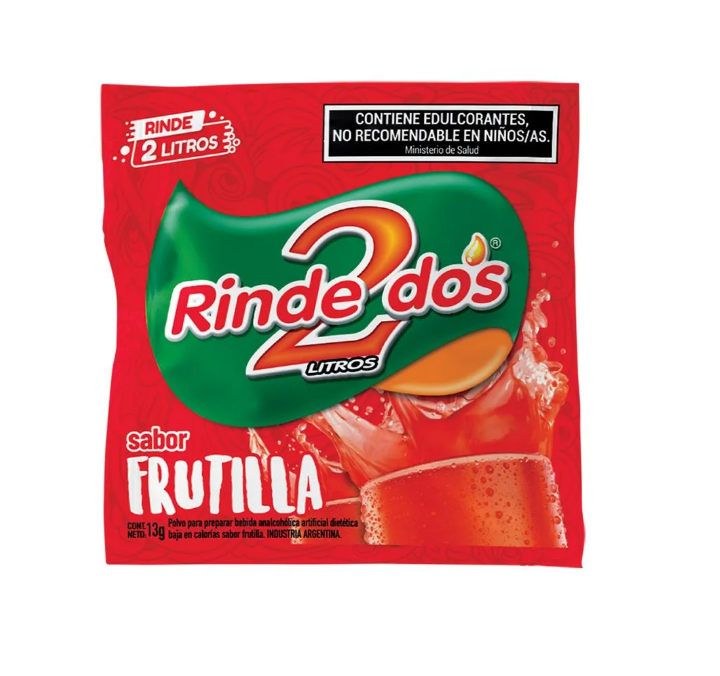 JUGO EN POLVO RINDE DOS FRUTILLA 13 GR