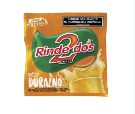 JUGO EN POLVO RINDE 2 DURAZNO 18 GR