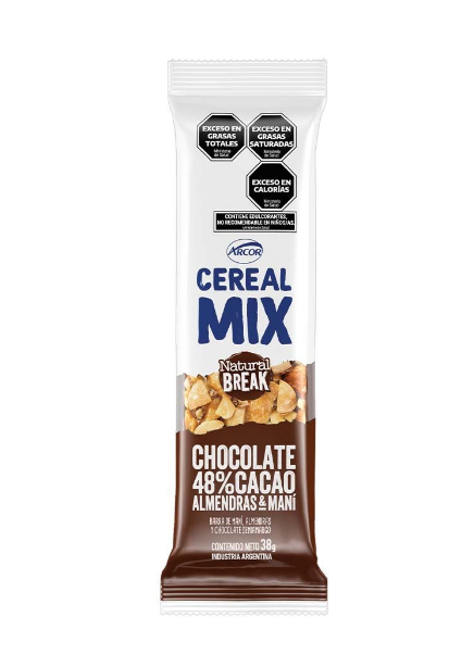 BARRITA DE CEREAL MIX CHOCOLATE 48%CACAO 38GR