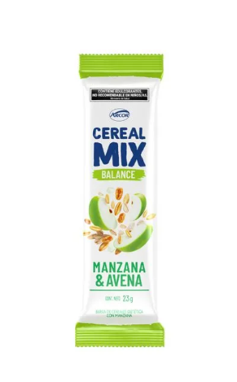 BARRA CEREAL MIX MANZANA Y AVENA 